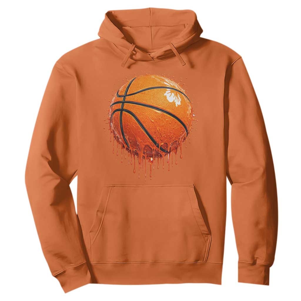 Funny Basketball Drip Splash Graphic Hoodie TS11 Orange Print Your Wear