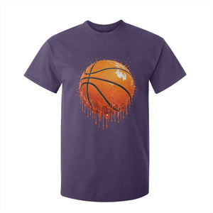 Funny Basketball Drip Splash Graphic T Shirt For Kid TS11 Purple Print Your Wear