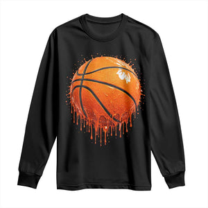 Funny Basketball Drip Splash Graphic Long Sleeve Shirt TS11 Black Print Your Wear
