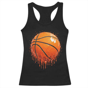 Funny Basketball Drip Splash Graphic Racerback Tank Top TS11 Black Print Your Wear