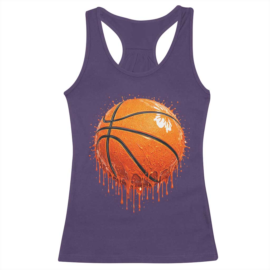 Funny Basketball Drip Splash Graphic Racerback Tank Top TS11 Purple Print Your Wear