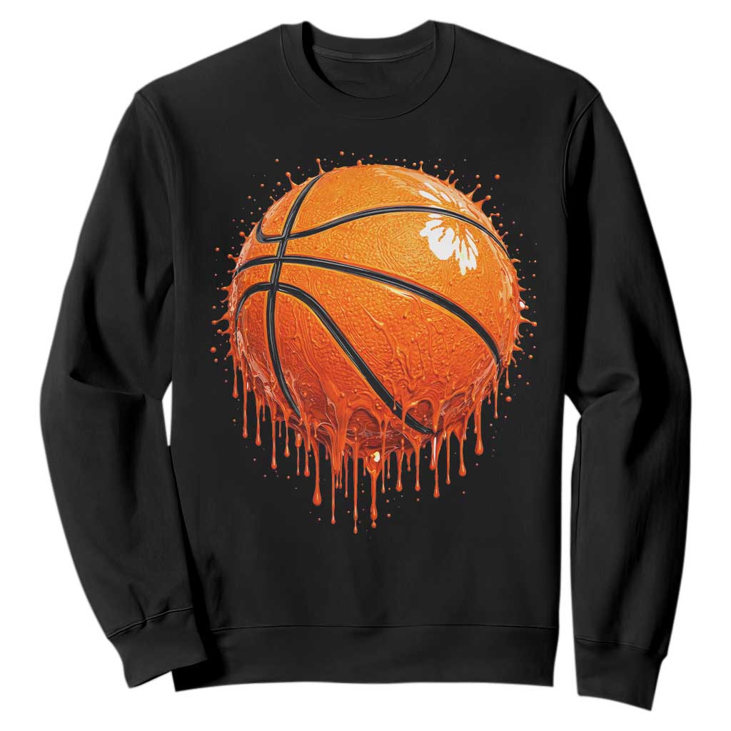 Funny Basketball Drip Splash Graphic Sweatshirt TS11 Black Print Your Wear