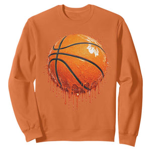 Funny Basketball Drip Splash Graphic Sweatshirt TS11 Orange Print Your Wear