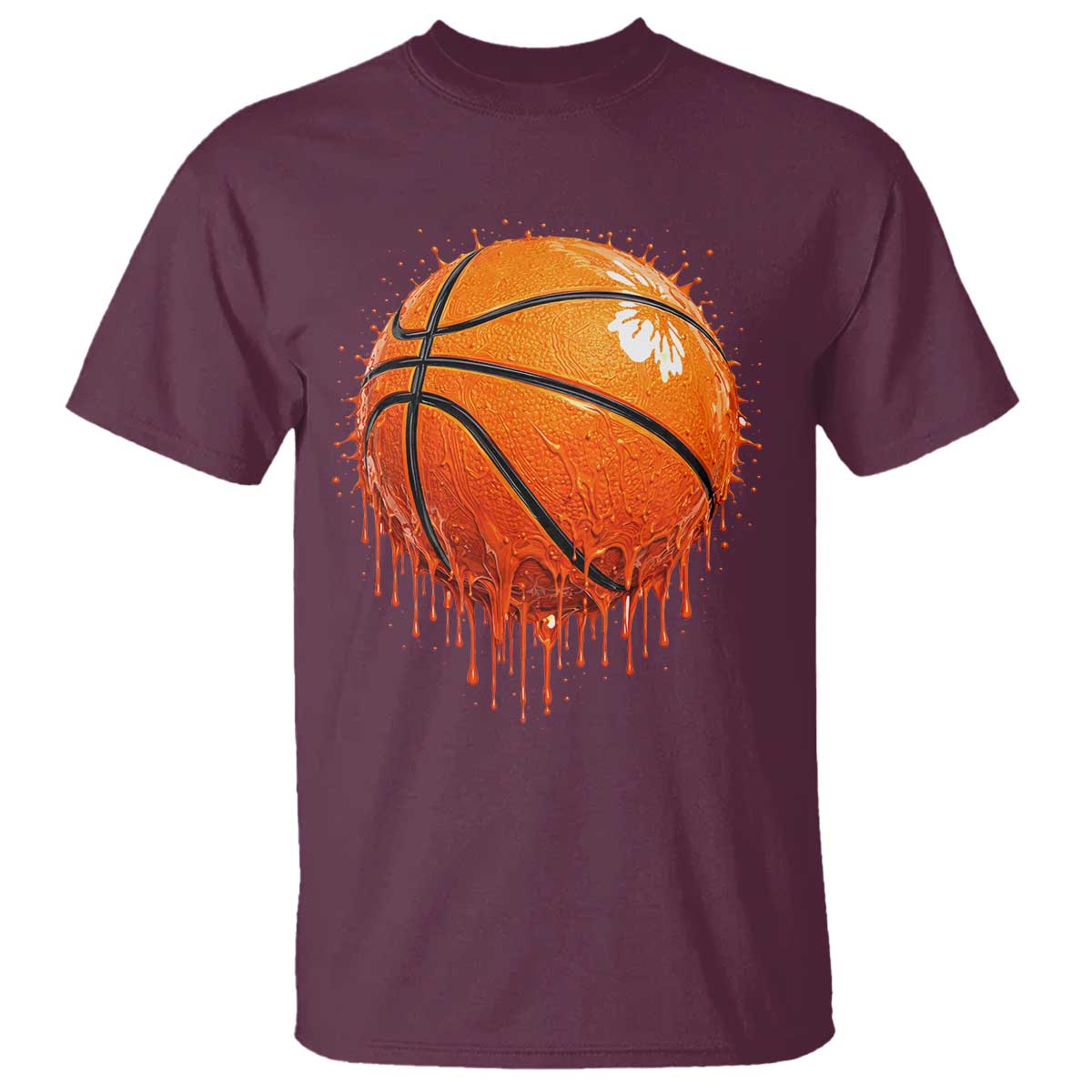 Funny Basketball Drip Splash Graphic T Shirt TS11 Maroon Print Your Wear