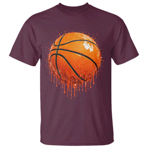 Funny Basketball Drip Splash Graphic T Shirt TS11 Maroon Print Your Wear