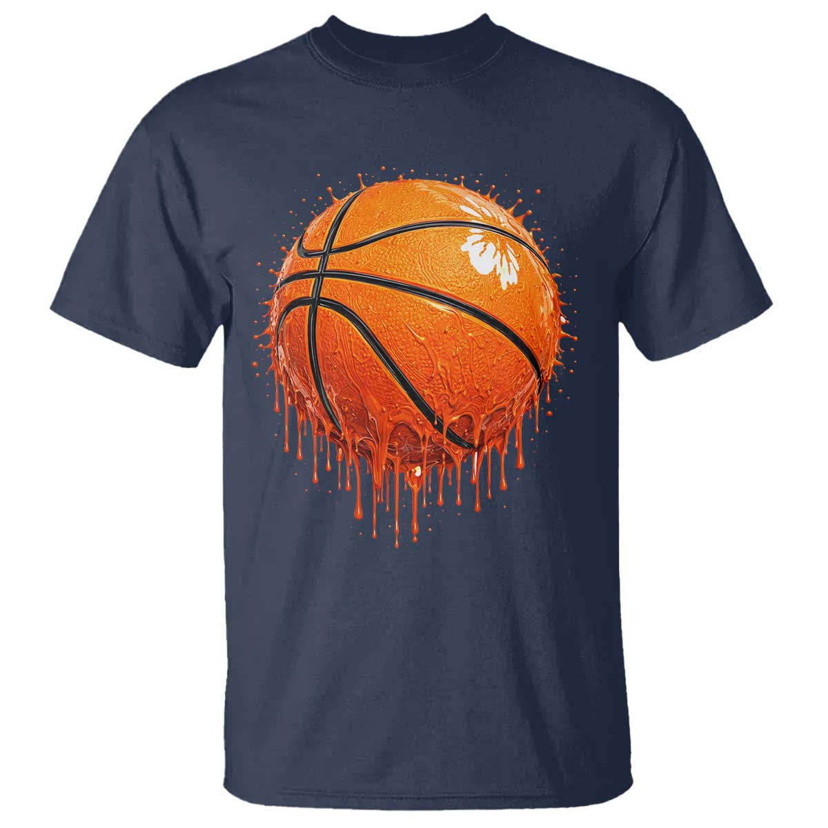 Funny Basketball Drip Splash Graphic T Shirt TS11 Navy Print Your Wear