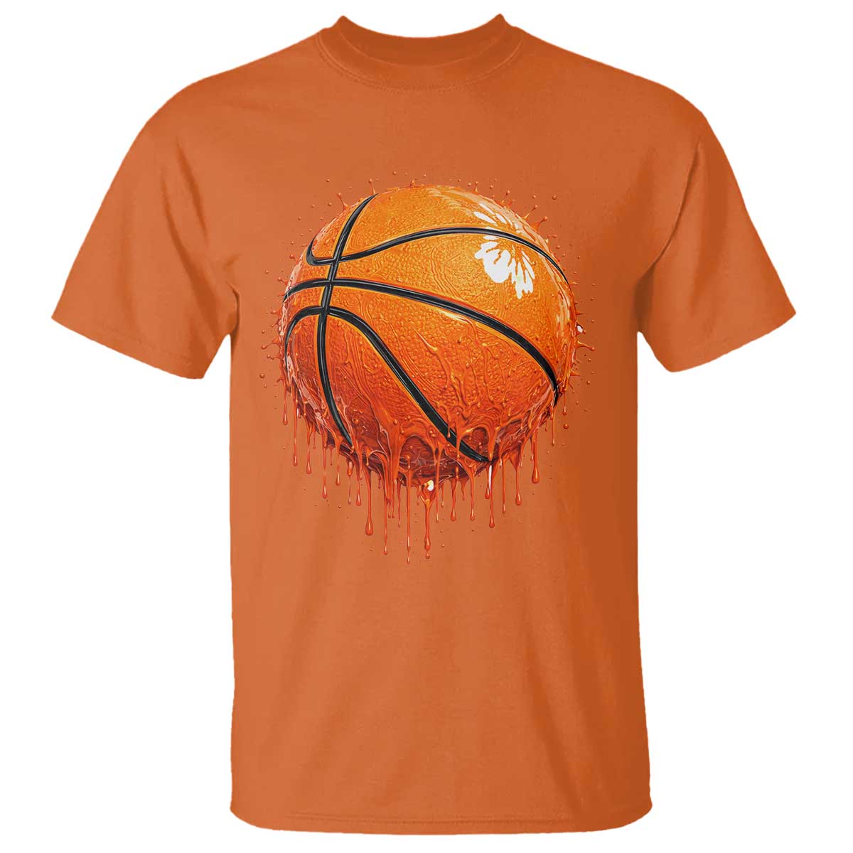 Funny Basketball Drip Splash Graphic T Shirt TS11 Orange Print Your Wear