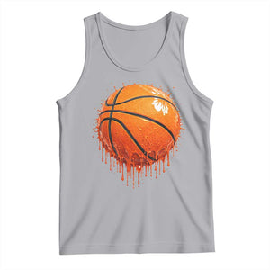 Funny Basketball Drip Splash Graphic Tank Top TS11 Athletic Heather Print Your Wear