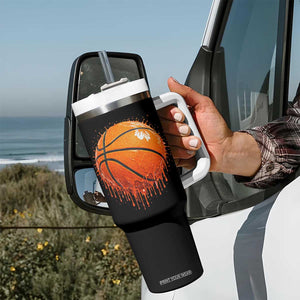 Funny Basketball Drip Splash Graphic Tumbler With Handle TS11 Print Your Wear