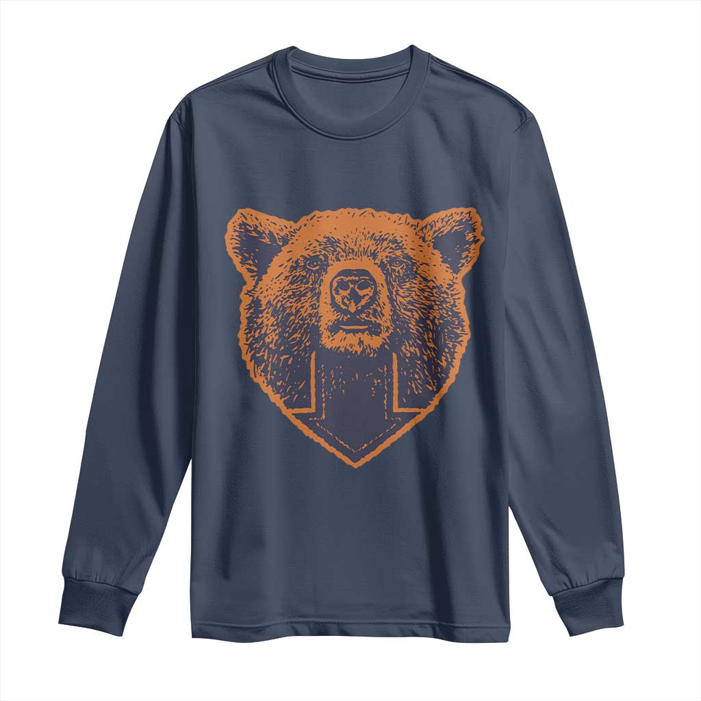 CFB Bear Lover Long Sleeve Shirt Vintage Down Sign Football Game Day TS11 Navy Print Your Wear