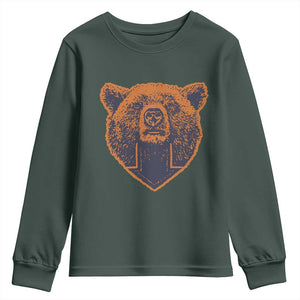 CFB Bear Lover Youth Sweatshirt Vintage Down Sign Football Game Day TS11 Dark Forest Green Print Your Wear