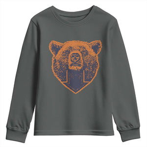 CFB Bear Lover Youth Sweatshirt Vintage Down Sign Football Game Day TS11 Dark Heather Print Your Wear