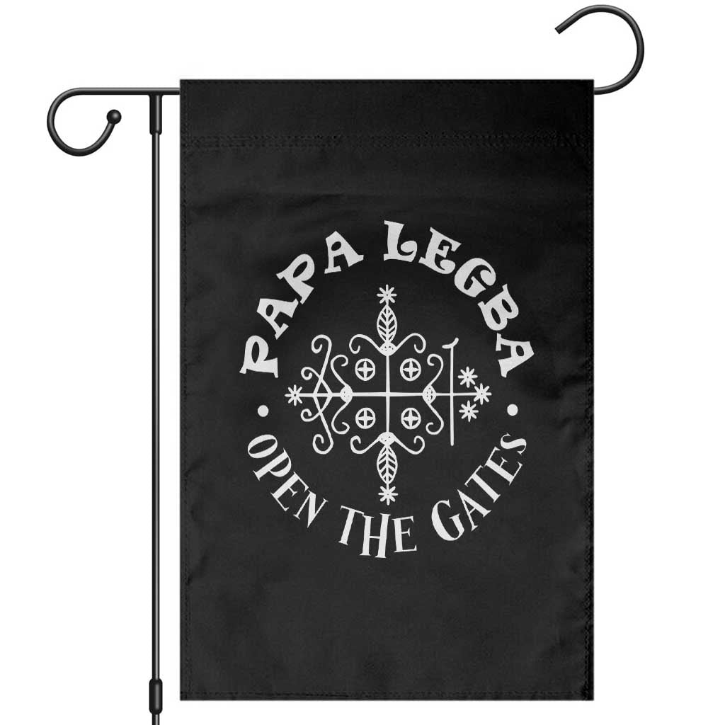 Papa Legba Garden Flag Open The Gates Louisiana Voodoo Loa Veve TS11 Black Print Your Wear