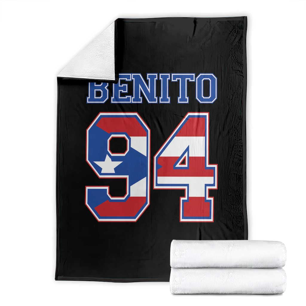 Puerto Rico Jersey Benito Number 94 Graphic Throw Blanket TS11 Black Print Your Wear