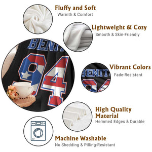 Puerto Rico Jersey Benito Number 94 Graphic Throw Blanket TS11 Print Your Wear