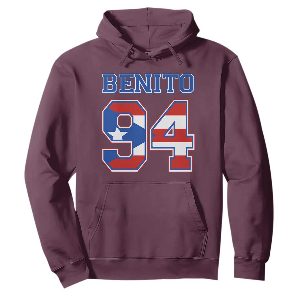 Puerto Rico Jersey Benito Number 94 Graphic Hoodie TS11 Maroon Print Your Wear