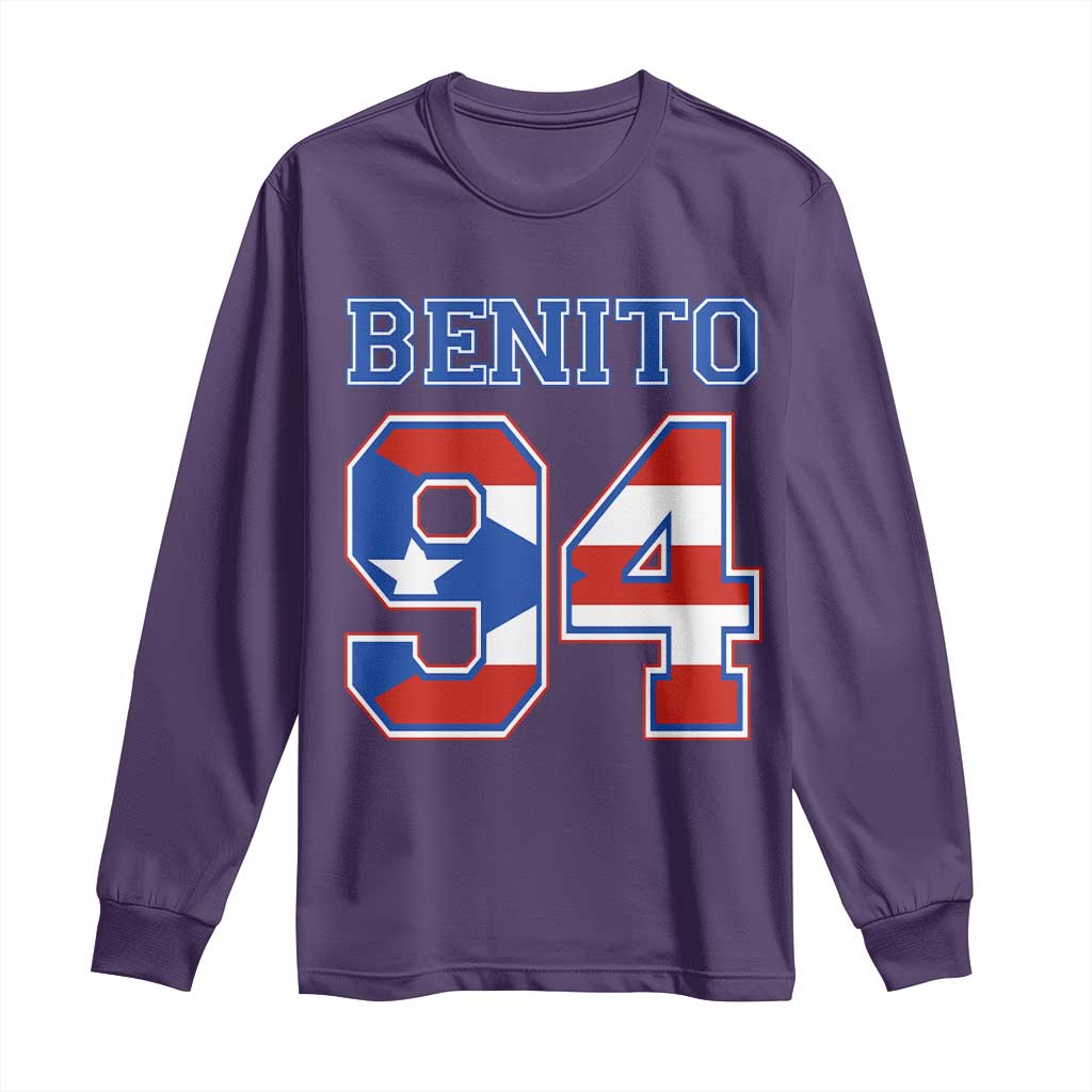 Puerto Rico Jersey Benito Number 94 Graphic Long Sleeve Shirt TS11 Purple Print Your Wear