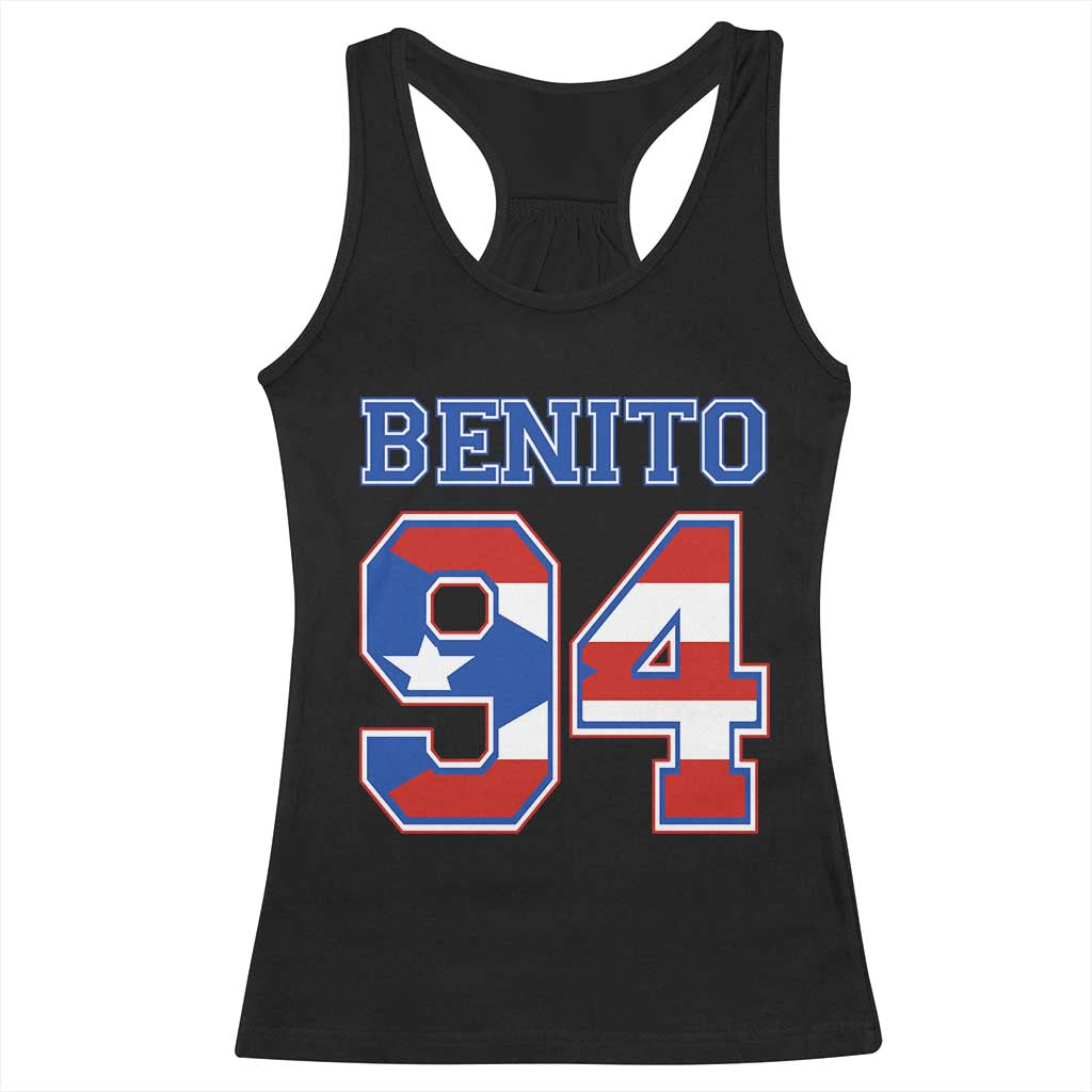 Puerto Rico Jersey Benito Number 94 Graphic Racerback Tank Top TS11 Black Print Your Wear