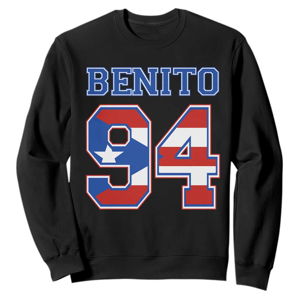Puerto Rico Jersey Benito Number 94 Graphic Sweatshirt TS11 Black Print Your Wear