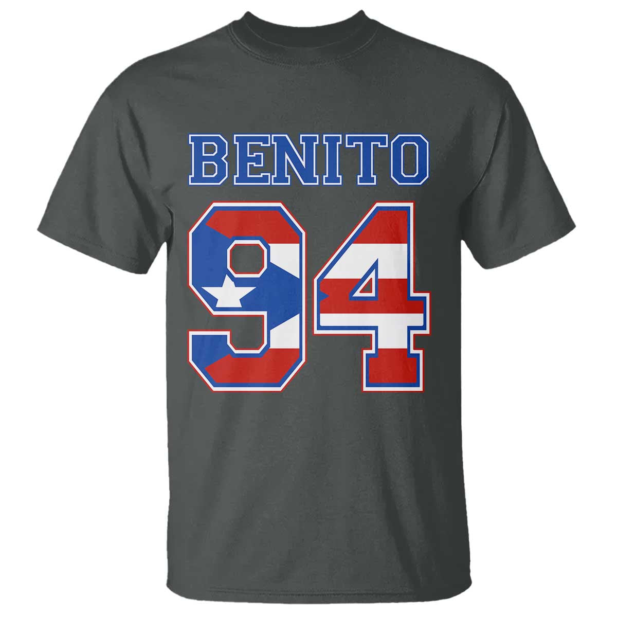 Puerto Rico Jersey Benito Number 94 Graphic T Shirt TS11 Dark Heather Print Your Wear