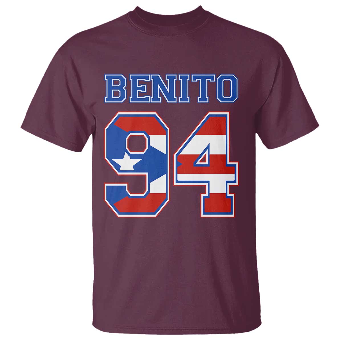 Puerto Rico Jersey Benito Number 94 Graphic T Shirt TS11 Maroon Print Your Wear