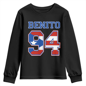 Puerto Rico Jersey Benito Number 94 Graphic Youth Sweatshirt TS11 Black Print Your Wear