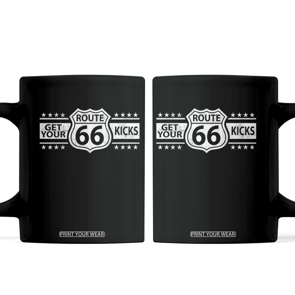 Route Highway 66 Coffee Mug Get Your Kicks American Road Trip TS11 Black Print Your Wear