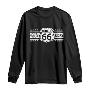 Route Highway 66 Long Sleeve Shirt Get Your Kicks American Road Trip TS11 Black Print Your Wear