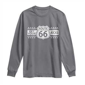 Route Highway 66 Long Sleeve Shirt Get Your Kicks American Road Trip TS11 Charcoal Print Your Wear
