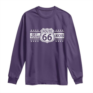 Route Highway 66 Long Sleeve Shirt Get Your Kicks American Road Trip TS11 Purple Print Your Wear