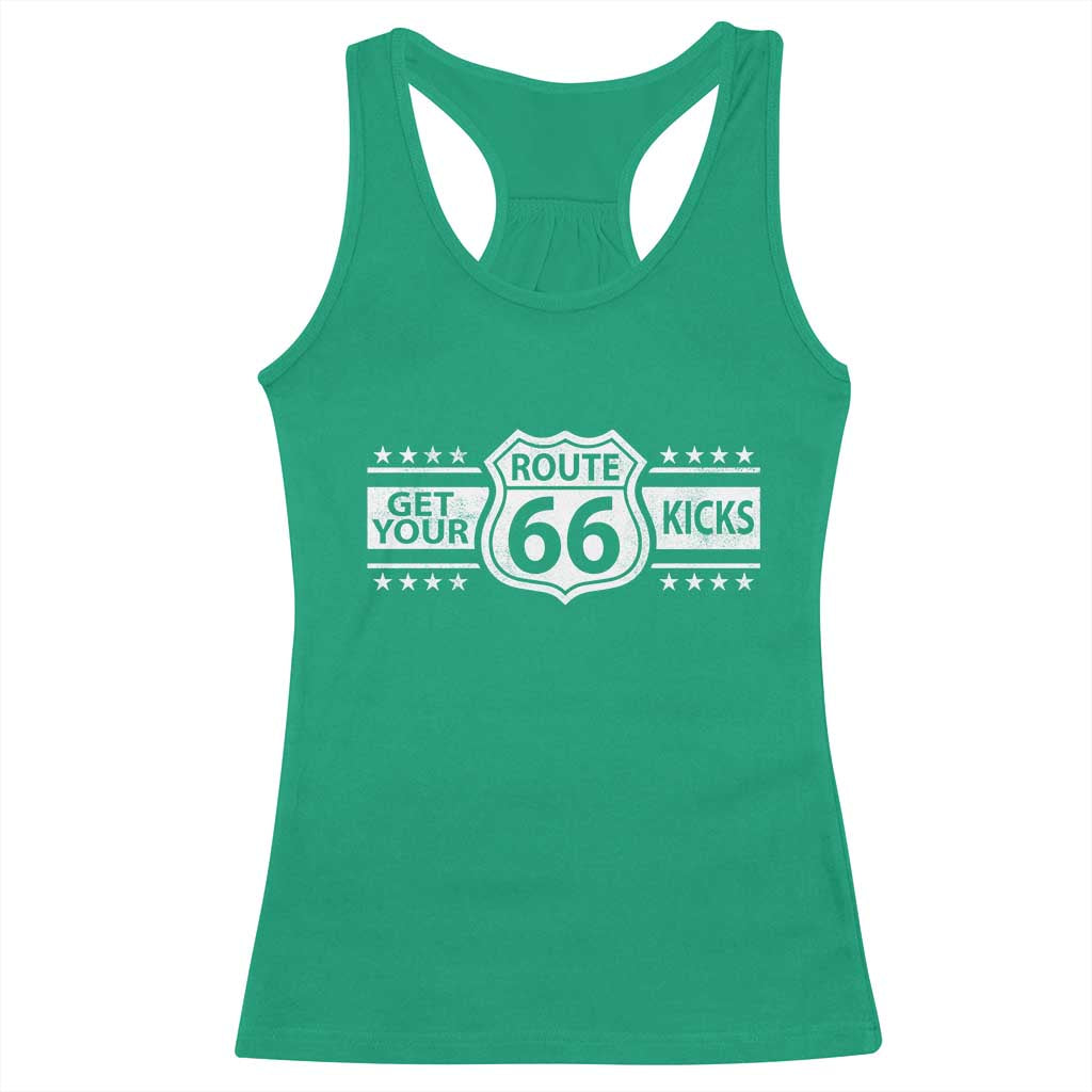 Route Highway 66 Racerback Tank Top Get Your Kicks American Road Trip TS11 Irish Green Print Your Wear