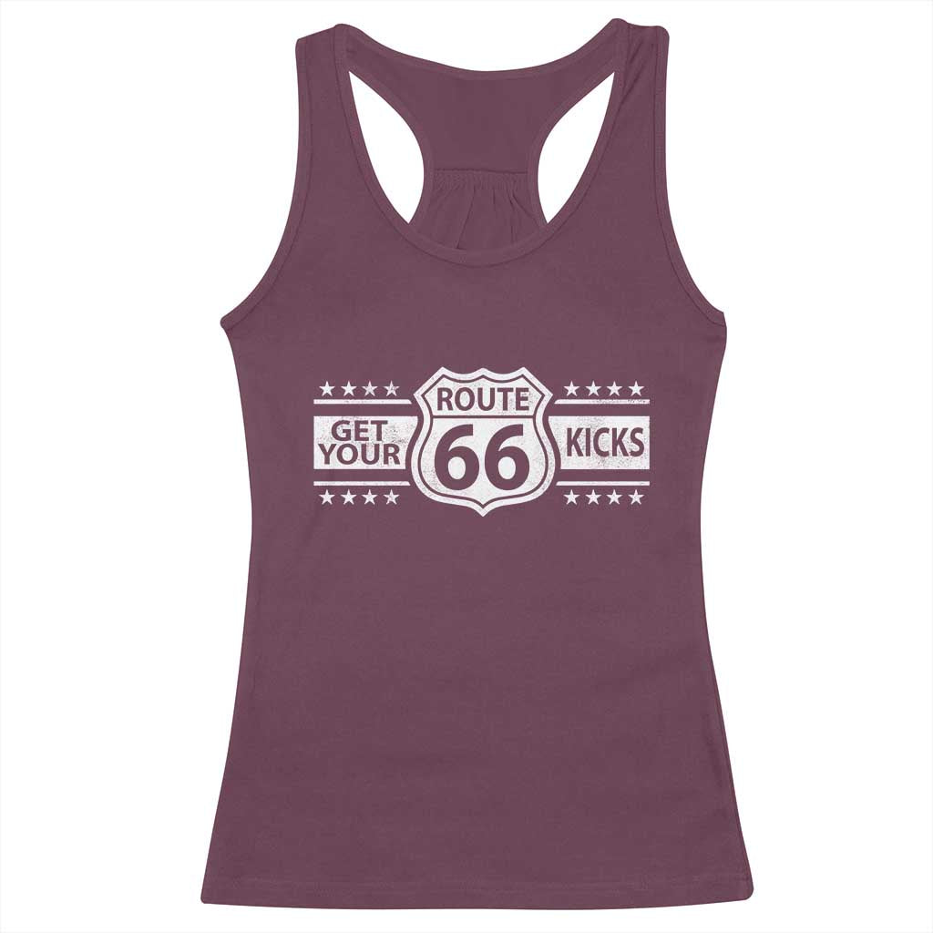 Route Highway 66 Racerback Tank Top Get Your Kicks American Road Trip TS11 Maroon Print Your Wear