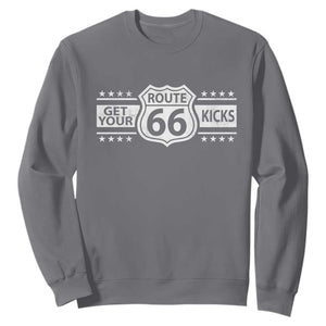 Route Highway 66 Sweatshirt Get Your Kicks American Road Trip TS11 Charcoal Print Your Wear