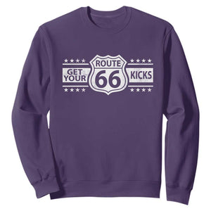 Route Highway 66 Sweatshirt Get Your Kicks American Road Trip TS11 Purple Print Your Wear