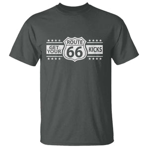 Route Highway 66 T Shirt Get Your Kicks American Road Trip TS11 Dark Heather Print Your Wear
