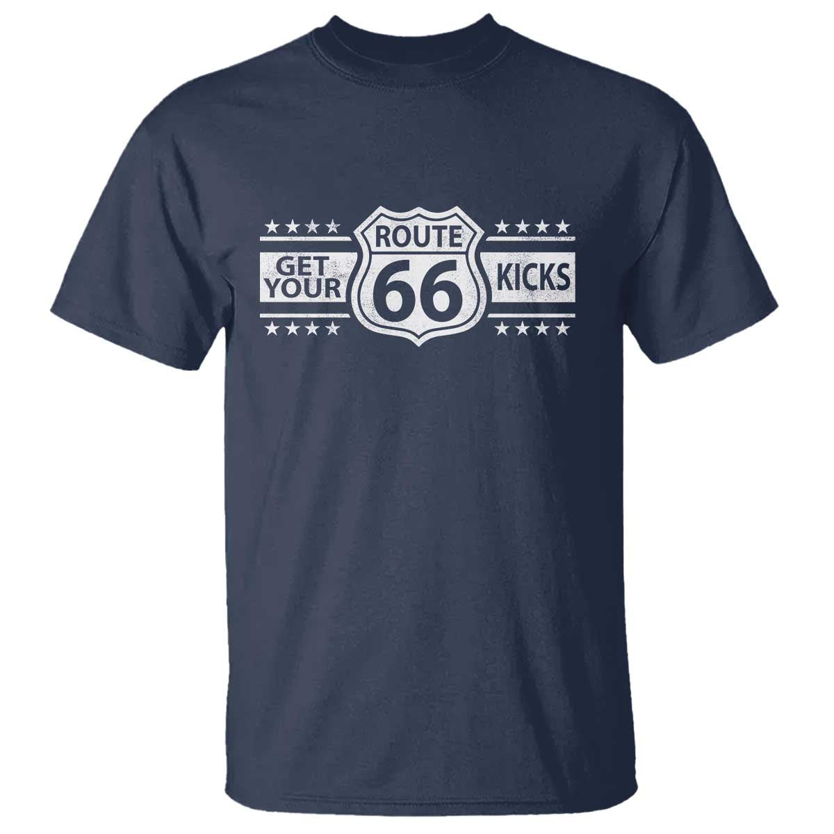 Route Highway 66 T Shirt Get Your Kicks American Road Trip TS11 Navy Print Your Wear