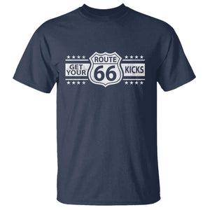 Route Highway 66 T Shirt Get Your Kicks American Road Trip TS11 Navy Print Your Wear