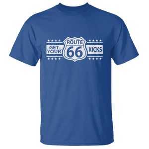 Route Highway 66 T Shirt Get Your Kicks American Road Trip TS11 Royal Blue Print Your Wear