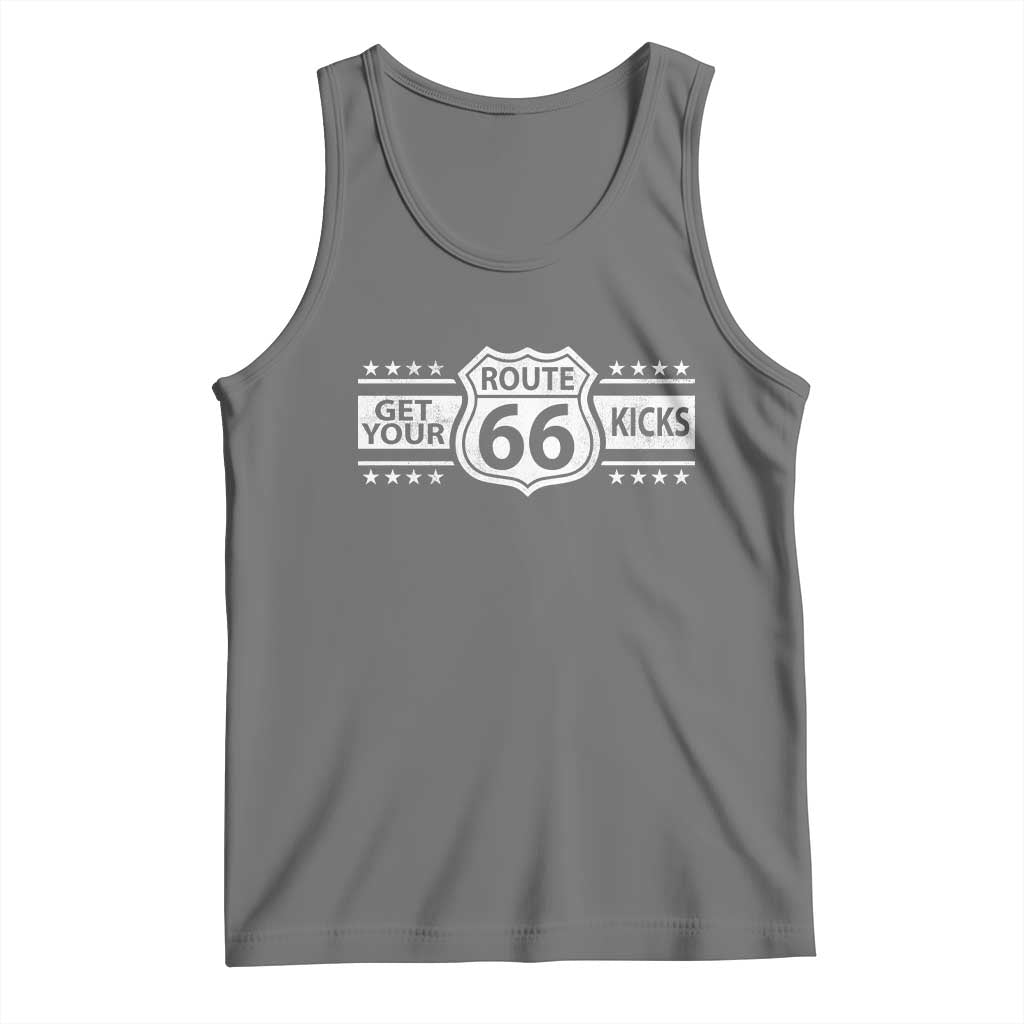 Route Highway 66 Tank Top Get Your Kicks American Road Trip TS11 Black Heather Print Your Wear