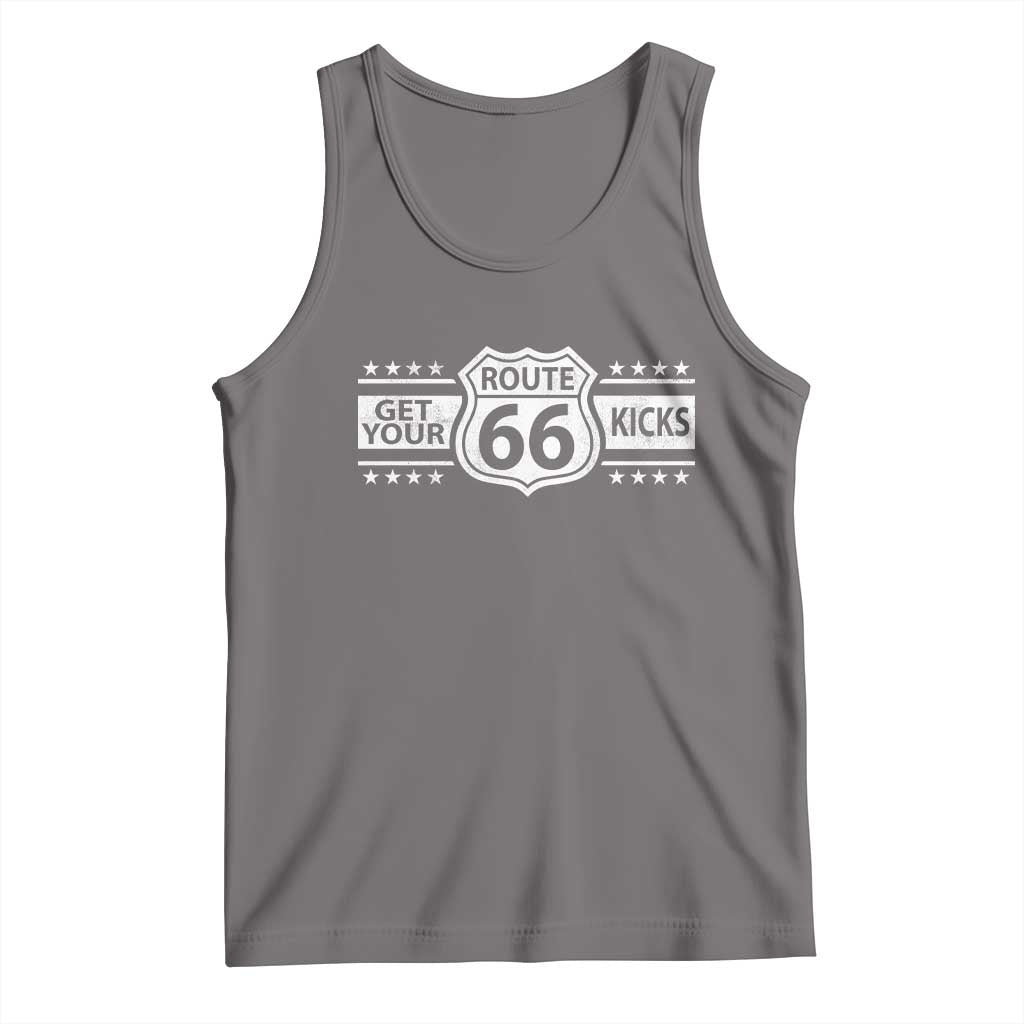 Route Highway 66 Tank Top Get Your Kicks American Road Trip TS11 Deep Heather Print Your Wear