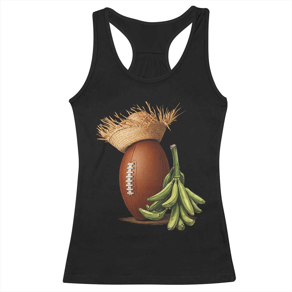 Funny Puerto Rico Football Boricua Pava Hat Racerback Tank Top TS11 Black Print Your Wear