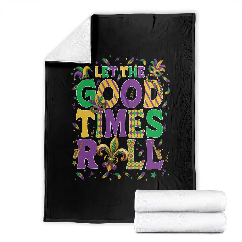Mardi Gras Let The Good Times Roll Throw Blanket Funny Carnival TS11 Black Print Your Wear