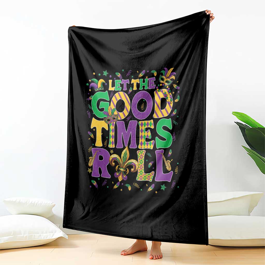 Mardi Gras Let The Good Times Roll Throw Blanket Funny Carnival TS11 Print Your Wear