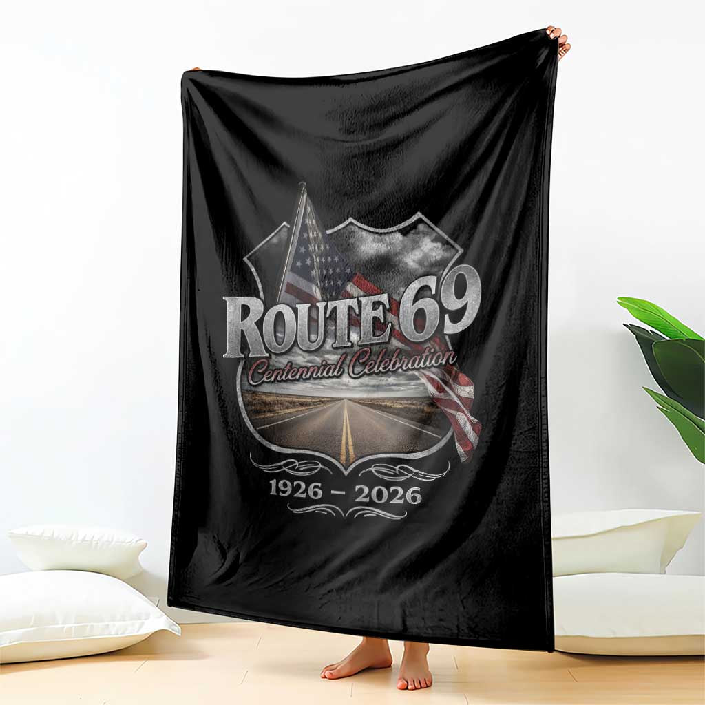 US Route 69 Centennial Celebration Throw Blanket Highway Road 100 Years Anniversary American Flag TS11 Print Your Wear