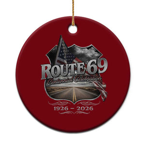 US Route 69 Centennial Celebration Ceramic Ornament Highway Road 100 Years Anniversary American Flag TS11 1pc Red Print Your Wear