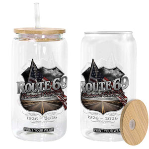 US Route 69 Centennial Celebration Glass Can Highway Road 100 Years Anniversary American Flag TS11 Print Your Wear