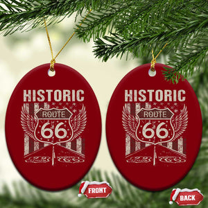 Historic Route Highway 66 Ceramic Ornament Vintage American Flag TS11 Print Your Wear