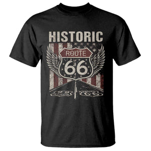 Historic Route Highway 66 T Shirt Vintage American Flag TS11 Black Print Your Wear