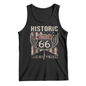 Historic Route Highway 66 Tank Top Vintage American Flag TS11 Black Print Your Wear