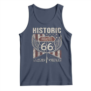 Historic Route Highway 66 Tank Top Vintage American Flag TS11 Navy Print Your Wear